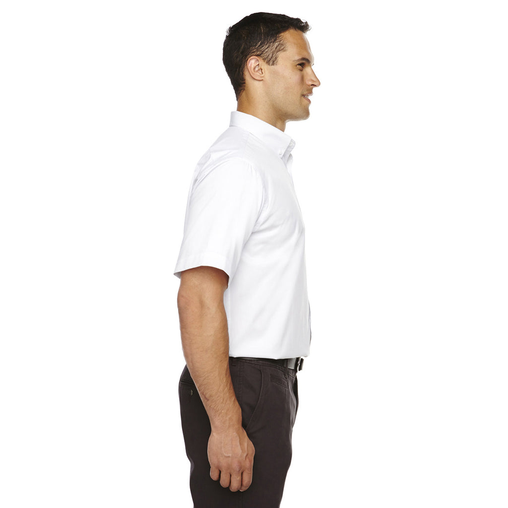 Core 365 Men's White Tall Optimum Short-Sleeve Twill Shirt