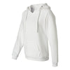 J. America Women's White Sueded V-Neck Hooded Sweatshirt