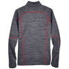 North End Men's Carbon/Olympic Red Flux Melange Bonded Fleece Jacket