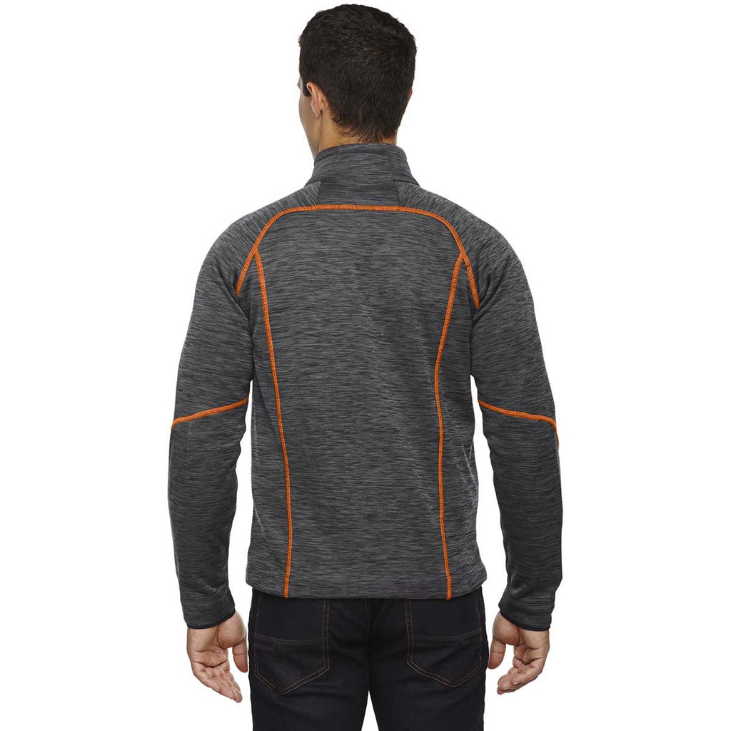 North End Men's Carbon/Orange Soda Flux Melange Bonded Jacket