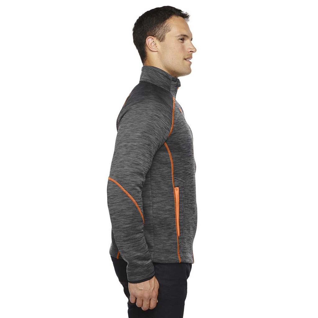 North End Men's Carbon/Orange Soda Flux Melange Bonded Jacket