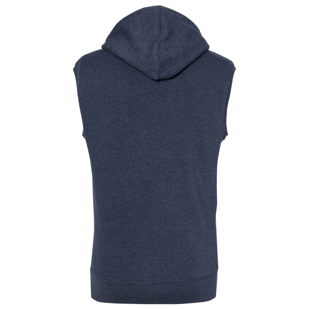 J. America Men's True Navy Triblend Triblend Sleeveless Hoodie