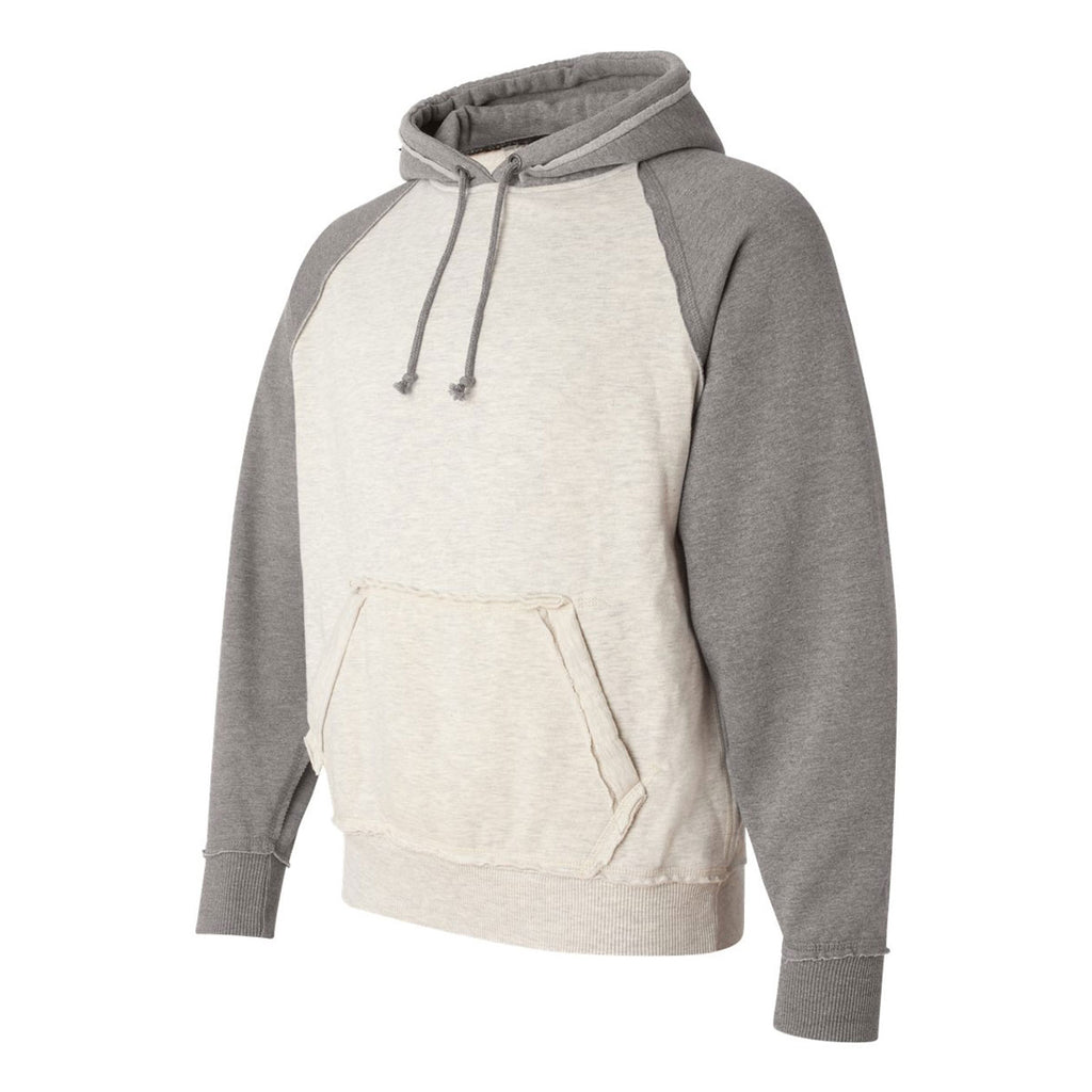 J. America Men's Oatmeal Heather/Smoke Heather Vintage Heather Hooded Sweatshirt