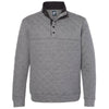 J. America Men's Charcoal Heather Quilted Snap Pullover