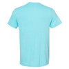 Jerzees Men's Caribbean Blue Snow Heather Jersey Crew T-Shirt