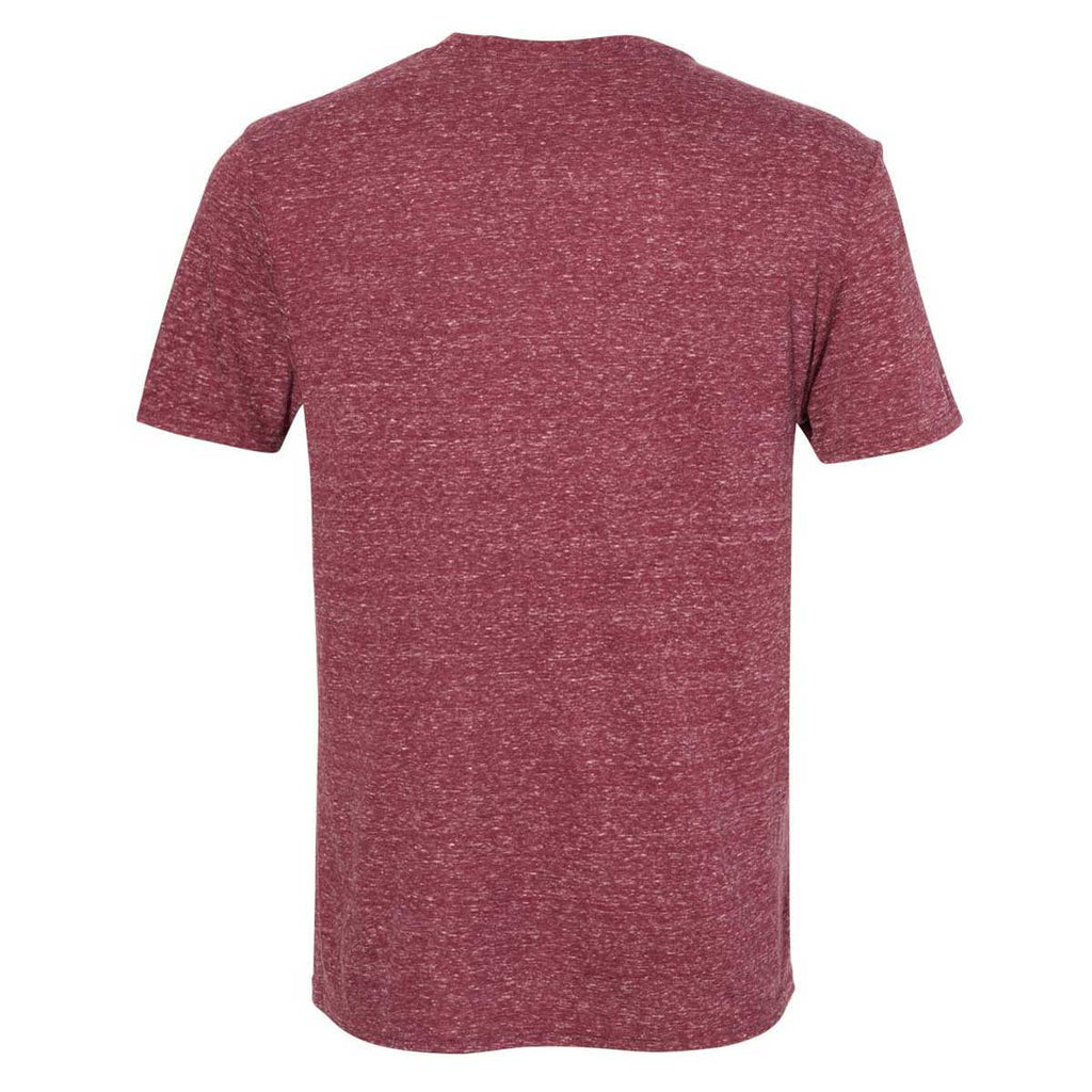 Jerzees Men's Maroon Snow Heather Jersey Crew T-Shirt