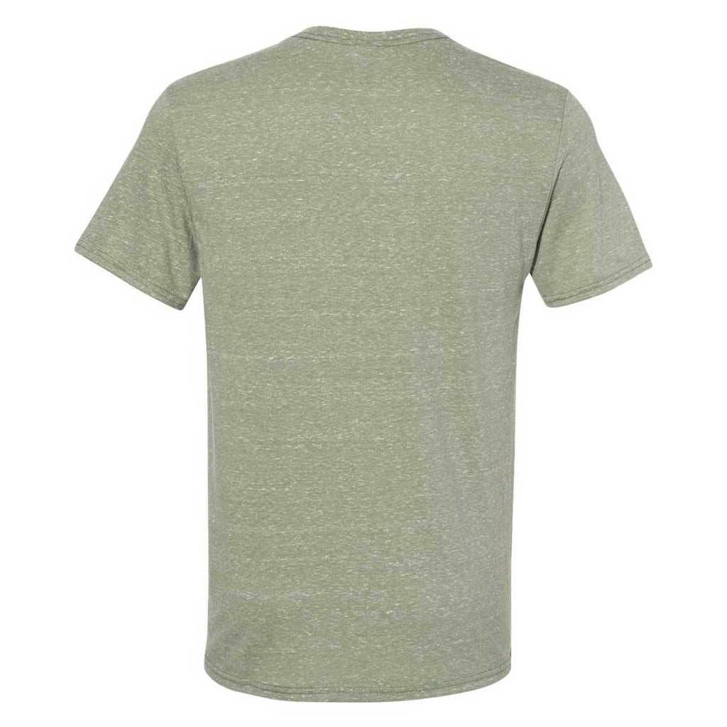 Jerzees Men's Military Green Snow Heather Jersey Crew T-Shirt