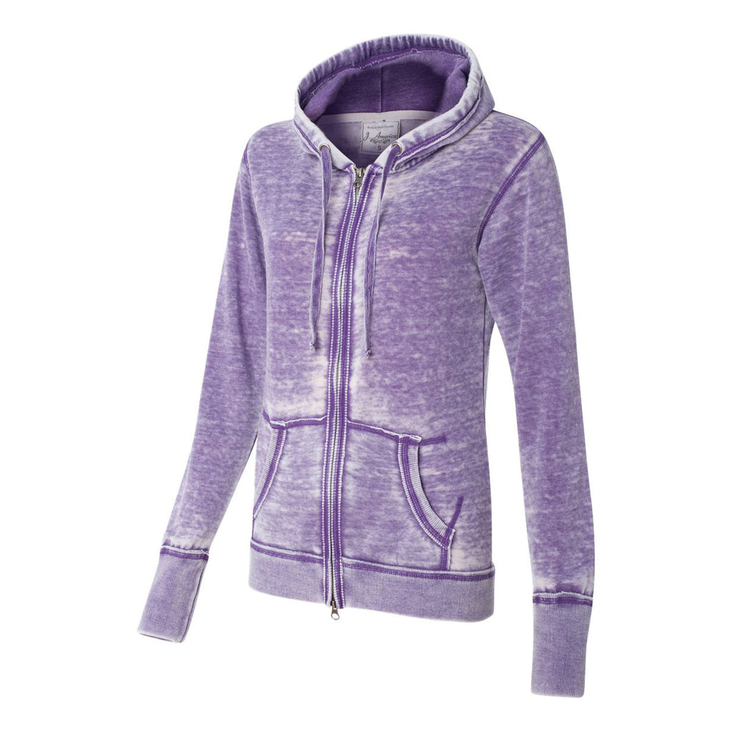 J. America Women's Very Berry Zen Fleece Full-Zip Hooded Sweatshirt