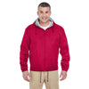 UltraClub Men's Red Fleece-Lined Hooded Jacket