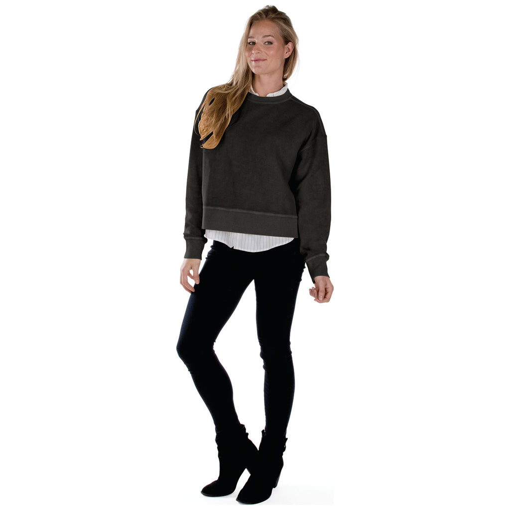 Charles River Women's Vintage Black Camden Crew Crop