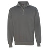 Bayside Men's Charcoal USA-Made Quarter Zip Pullover Sweatshirt