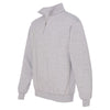 Bayside Men's Dark Ash USA-Made Quarter Zip Pullover Sweatshirt