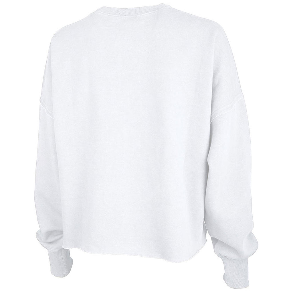 Charles River Women's White Clifton Distressed Boxy Sweatshirt