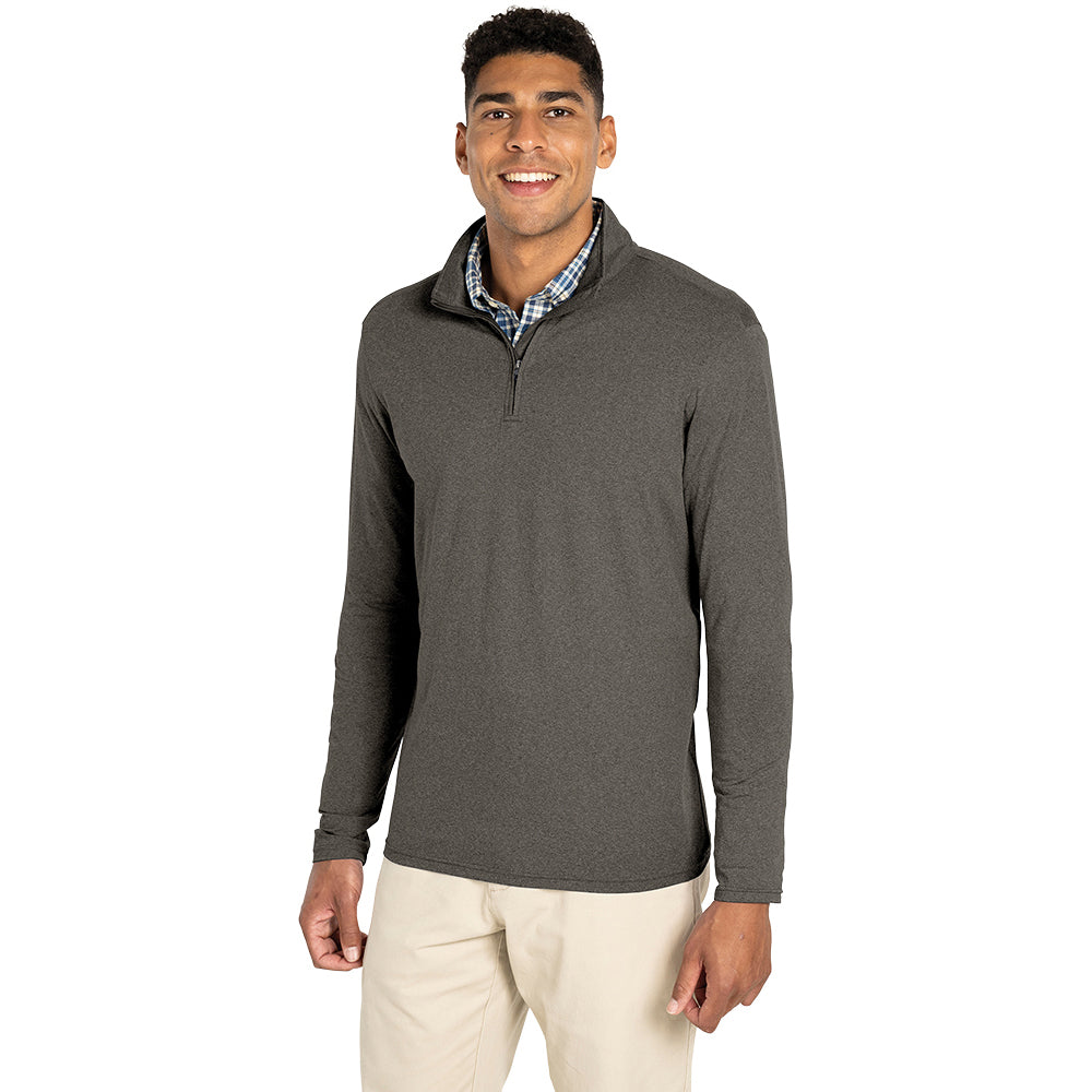 Charles River Men's Graphite Heathered Eco-Logic Stretch Quarter Zip