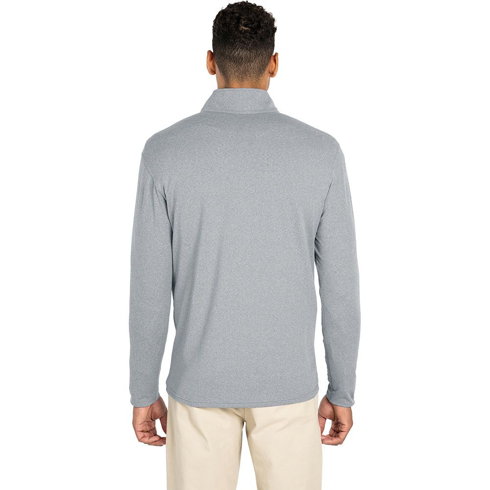 Charles River Men's Light Grey Heathered Eco-Logic Stretch Quarter Zip