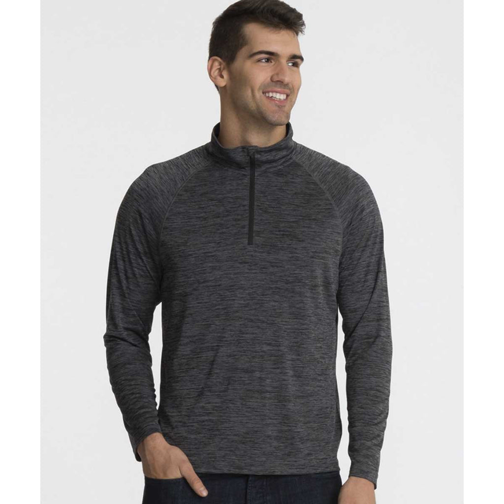 Charles River Men's Black Space Dye Performance Pullover