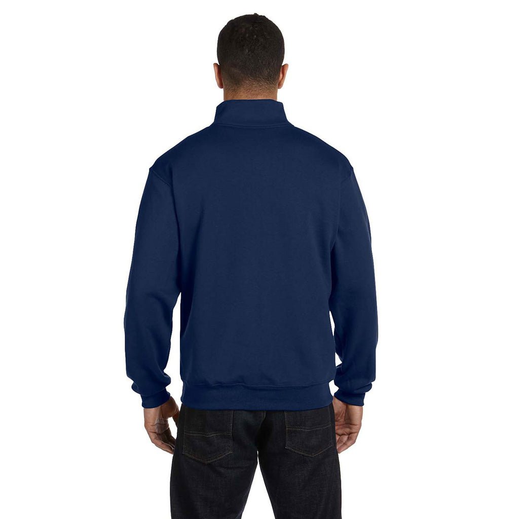 Jerzees Men's J Navy 8 Oz. Nublend Quarter-Zip Cadet Collar Sweatshirt