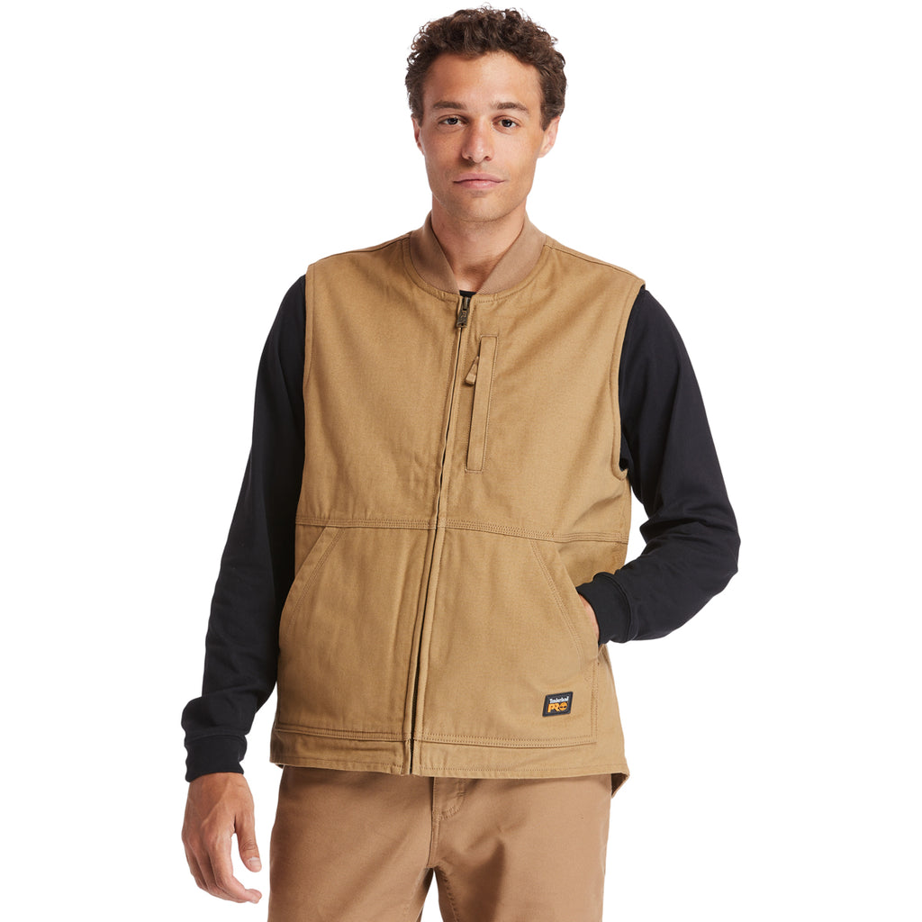 Timberland Men's Dark Wheat PRO Gritman Lined Canvas Vest