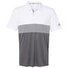 adidas Men's White/Grey Three/Grey Five Merch Block Sport Polo