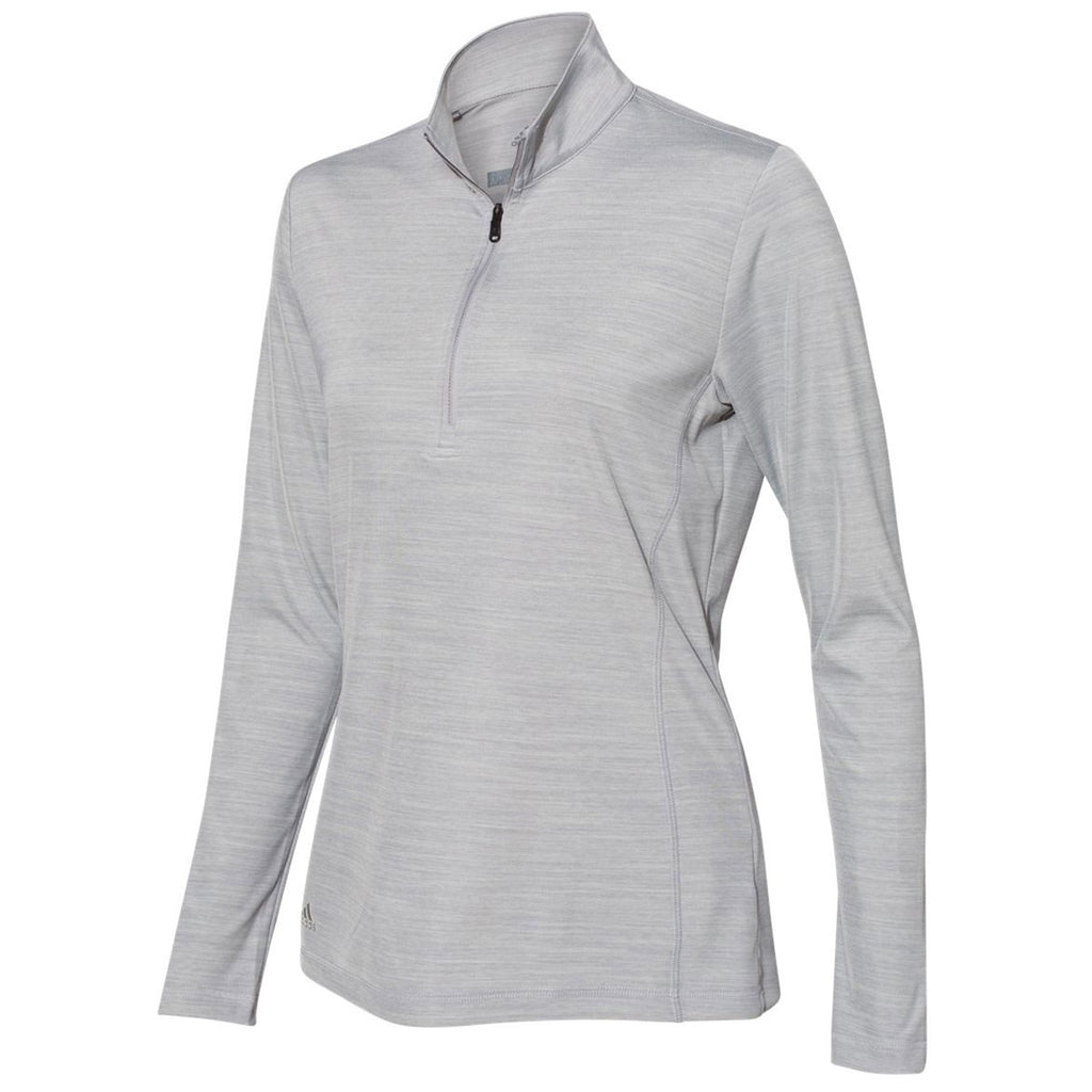 adidas Women's Mid Grey Melange Lightweight Quarter Zip