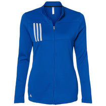 adidas Women's Team Royal/Grey Two 3-Stripes Double Knit Full-Zip