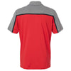 Adidas Men's Collegiate Red/Black/Grey Five Melange Ultimate Colorblocked Polo