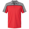 Adidas Men's Collegiate Red/Black/Grey Five Melange Ultimate Colorblocked Polo