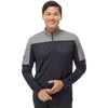 adidas Men's Black/Grey Three Melange Lightweight Quarter Zip Pullover