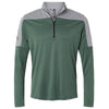 adidas Men's Green Oxide/Grey Three Melange Lightweight Quarter Zip Pullover