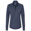 adidas Women's Collegiate Navy Melance 3-Stripes Quarter Zip Pullover