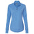 adidas Women's Focus Blue Melange 3-Stripes Quarter Zip Pullover