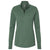 adidas Women's Green Oxide Melange 3-Stripes Quarter Zip Pullover