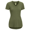 Expert Women's Military Green TriTec Deep V-Neck Tee