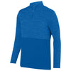 Augusta Sportswear Men's Royal Shadow Tonal Heather Quarter-Zip Pullover