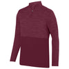 Augusta Sportswear Men's Maroon Shadow Tonal Heather Quarter-Zip Pullover