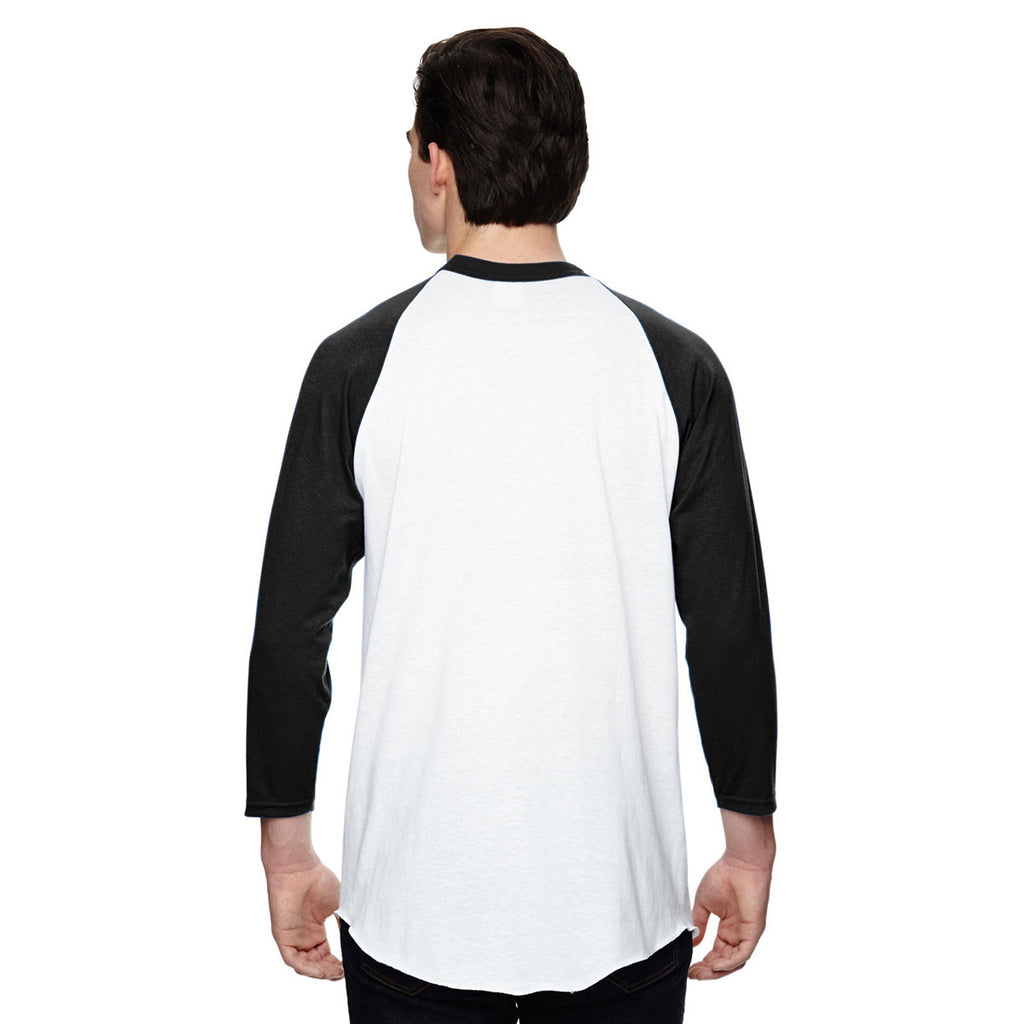 Augusta Sportswear Men's White/Black 3/4-Sleeve Baseball Jersey