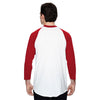 Augusta Sportswear Men's White/Red 3/4-Sleeve Baseball Jersey