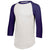 Augusta Sportswear Men's White/Purple 3/4-Sleeve Baseball Jersey