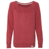 Champion Women's Carmine Red Heather Originals French Terry Boat Neck Sweatshirt