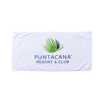 Magnet Group White Beach Terry Velour Towel with Dobby Hem