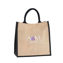 Perfect Line Black Jute Shopper Tote