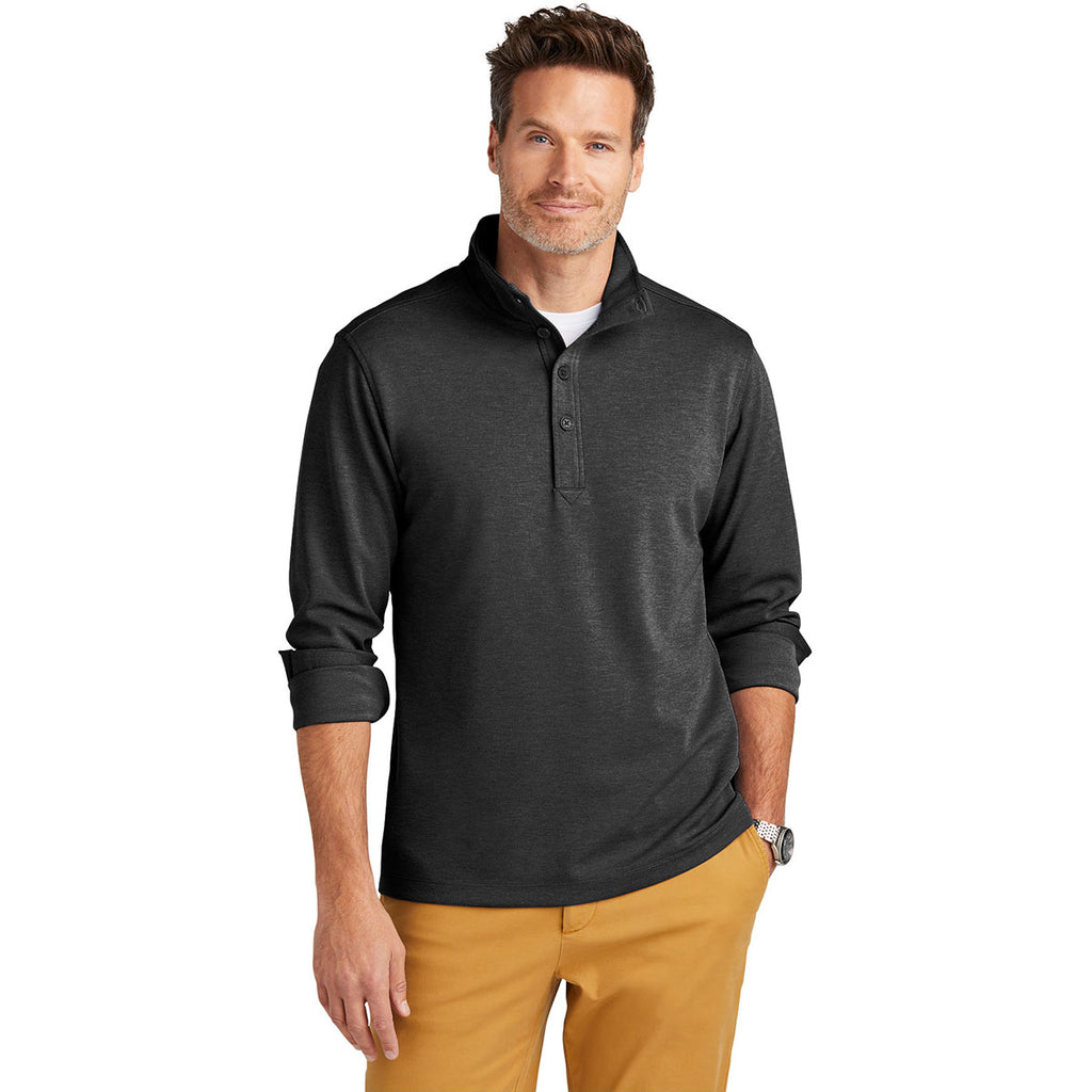 Brooks Brothers Men's Windsor Grey Heather Mid-Layer Stretch Half Zip