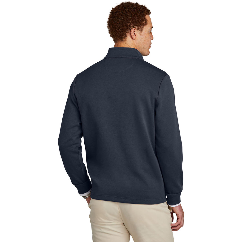 Brooks Brothers Men's Night Navy Double Knit Quarter Zip