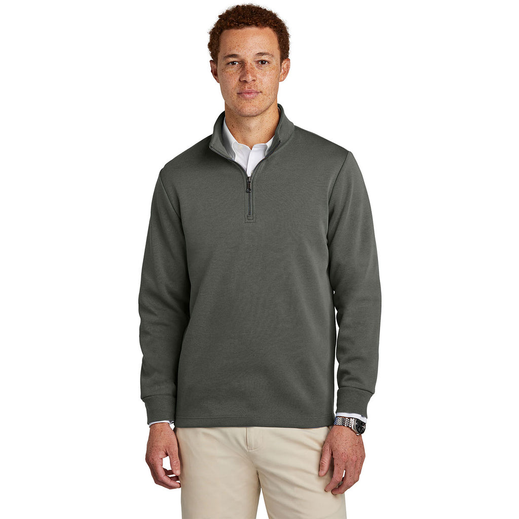 Brooks Brothers Men's Windsor Grey Double Knit Quarter Zip