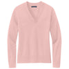 Brooks Brothers Women's Pearl Pink Cotton Stretch V-Neck Sweater