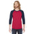 American Apparel Unisex Red/Navy Poly-Cotton Baseball Raglan Tee