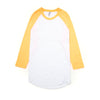 American Apparel Unisex Wht/Neo Htr Org Poly-Cotton Baseball Raglan Tee