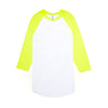 American Apparel Unisex Wht/Neon Yellow Poly-Cotton Baseball Raglan Tee