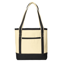 Port Authority Natural/Black Medium Cotton Canvas Tote