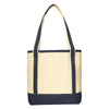 Port Authority Natural/Navy Medium Cotton Canvas Tote